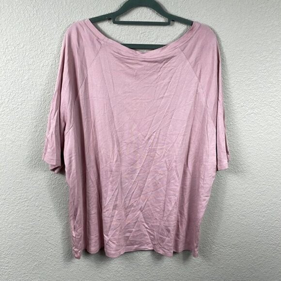 NWT Fabletics Quinn Will Wake For Brunch Short Sleeve Tee T Shirt Dusty Pink XXL - Picture 5 of 10